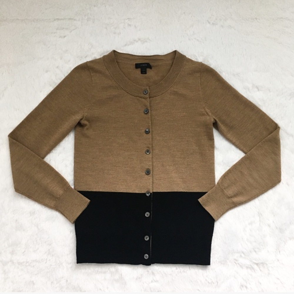 NWOT Black and Brown J. Crew Merino Wool Sweater